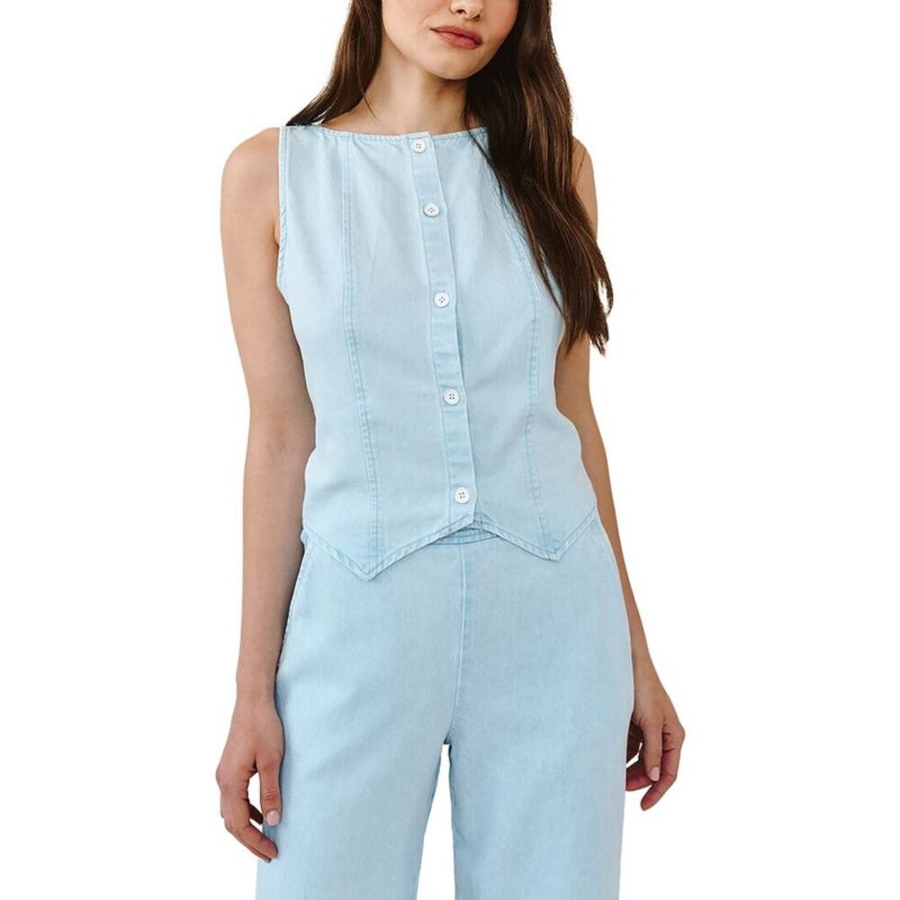 Bella Dahl Womens  Boatneck Seamed Vest